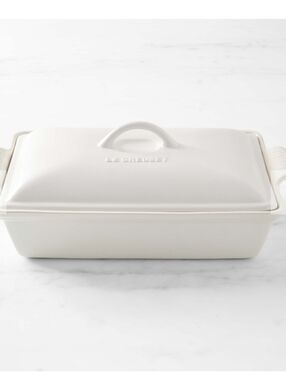 Le Creuset Heritage Stoneware Rectangular Covered Casserole- 4QT- White